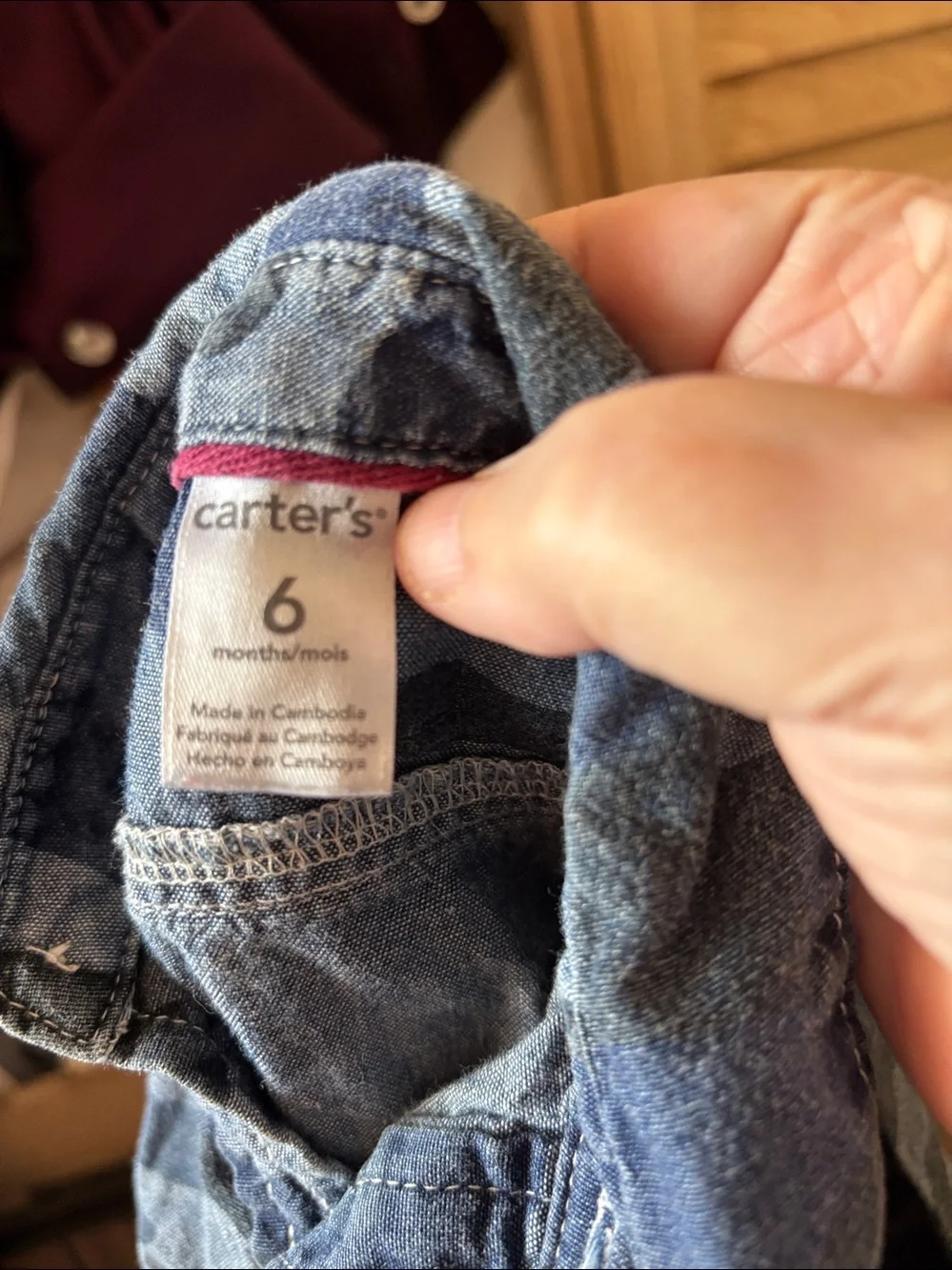 Carter's Blue Camouflage Button-Up Shirt 6 Months